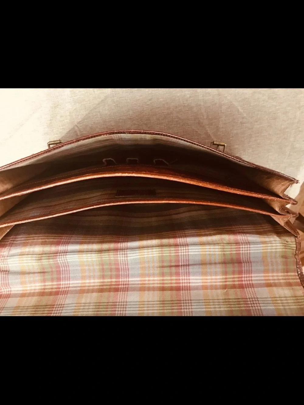 Mulberry Dark Brown Croc-Embossed Leather Briefcase with Gold Hardware